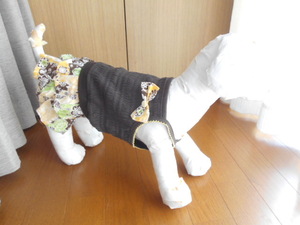 小型犬★i dog 2段スカートワンピース　XL　ブラックA　日本製