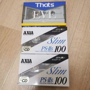 大阪発 カセットテープ that's EVE 46 太陽誘電 アクシア AXIA PS-Ⅱs 100分 PS-2S A 100分 3本セット