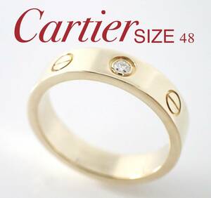 カルティエ Cartier K18YG 1pd ダイヤモンド ミニラブリング 48号 イエローゴールド ケース付き #48