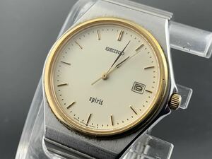 [A1217]1円～☆メンズ腕時計 クォーツ セイコー SEIKO スピリット SPIRIT 5P32-6B30 動作品