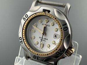 [A1226]1円～☆レディース腕時計 クォーツ SEIKO セイコー ダイバー SCUBA 3E25-0A10 動作品