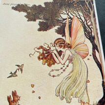 アンティーク ポストカード　Ida Rentoul Outhwaite アイダ・レントール・オースワイト　I.R.O ファンタジー　妖精　ウサギ　絵葉書　作家_画像3