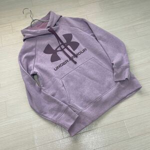 アンダーアーマー UNDER ARMOUR UA ライバルフリース ロゴ フーディー レディース パーカー プルオーバー 裏起毛 ポケット サイズXL 美品