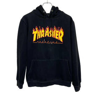 THRASHER スラッシャー ロゴ プリント スウェット パーカー XL 黒 メンズ スケボー サンフランシスコ 古着 23-1026