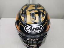 【美品】Arai アライ RX-7X PEDROSA ペドロサ侍 金 SAMURAI SPIRIT GOLD ペドロサ侍魂 フルフェイスヘルメット XLサイズ_画像3