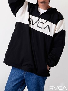 RVCA ルーカ アノラックジャケット Anorak JKT オーバーサイズ ナイロンジャケット 裏地付き 黒×白 size L
