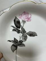 ●香蘭社　中皿　ピンクローズ　盛皿　菓子皿　フレアプレート　金縁　１枚　２２㎝プレート_画像4