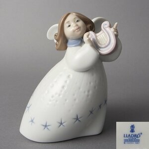 【深和】リヤドロ フィギュリン リトルエンジェル(リラ)No.6528 1998年 共箱 保証品 (Lladro 西洋陶磁 ポーセリン アンティーク 陶器人形)