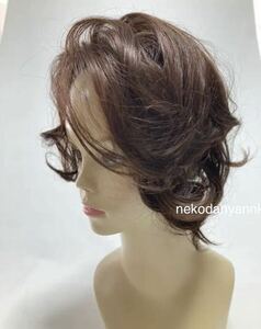 高品質　新品！未使用　特大頭頂部付け毛ヘア医療用にもナチュラル栗ブラウン茶色★洗える男女兼用耐熱　健康　安心　送料無料