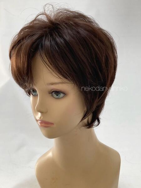 高品質新品!未使用 夏用ナチュラルダークブラウンこげ茶 ウイッグかつら洗える 男女兼用 耐熱サイズ調節可 医療用にも 送料無料 安心