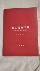 《自費出版》［自由民権年表 明治17年（1884）を中心に］正木敬二 編集、正木磐 発行 自由党、秩父事件、武相困民党、板垣退助、八木重治