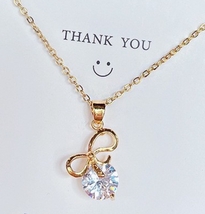 インフィニティダイヤCZ ゴールドネックレス necklace Gold Plated 18KGP レディース 43_画像1