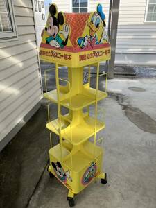  Disney picture book display case .. company height approximately 160cm bookcase steel rack Showa Retro Mickey Donald Dumbo Pooh Disney