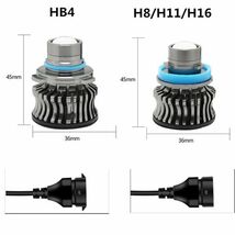 LEDスポットフォグランプ プロジェクターレンズ搭載 8000LM 2色切替 ホワイト/レモンイエロー H8/H11/H16/HB4 3000K/6500K 2個セット FG290_画像10