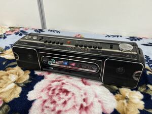 【送料込】ラジカセ ダブルカセットレコーダー SANYO サンヨー U4-20 黒 ブラック 当時物 昭和レトロ used ジャンク品