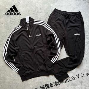 格安送料 Mサイズ 新品 adidas アディダス ジャージ セットアップ トラックスーツ ジャケット パンツ 上下セット 黒 ブラック FM6303