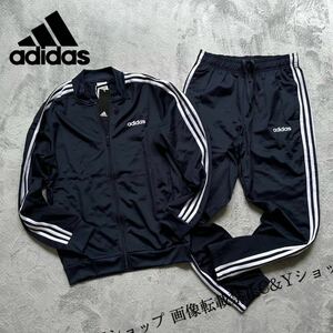 格安送料 Lサイズ 新品 adidas アディダス ジャージ セットアップ M CORE トラックスーツ ジャケット パンツ 上下セット ネイビー DV2468