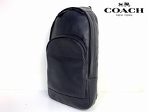 極美品★送料無料★ コーチ COACH メンズ ヒューストン スムース カーフ レザー スリング パック ボディバッグ ブラック_画像3