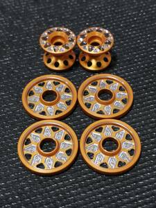 アルミベアリングローラー 19mm 13-12 2段 ゴールド 金アルマイト マシニング CNC加工 15464 15398 タミヤ正規品加工 ミニ四駆 軽量化