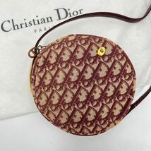 1円 Christian Dior クリスチャンディオール トロッター ショルダーバッグ ポーチ ゴールド金具 ムーン型 赤 ヴィンテージ 斜め掛け 激レア_画像1