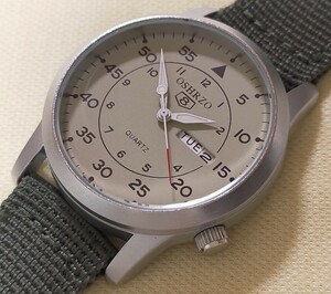  feeling of luxury un- necessary / gun gun possible to use Tacty karu model!![ this . military watch. prototype!! new goods ] day date function ① silver / mud gray face / khaki 