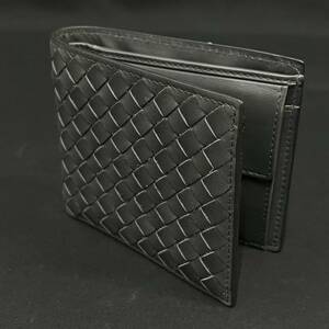 BKg125I 60 BOTTEGA VENETA ボッテガヴェネタ 二つ折り財布 イントレチャート ブラック ブランド 小物 スクエア