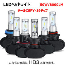 【1円スタート】LEDヘッドライト* HB3 DC12V 8000ルーメン 6500K ホワイト 車検対応 2本セット 30日保証_画像1