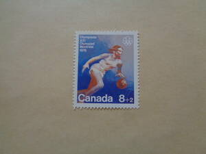 カナダ切手　1976年　第9回モントリオール五輪　バスケットボール　　8+2
