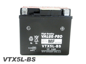 VTX5L-BS 即用バッテリー ValuePro / 互換 YTX5L-BS XR250R BAJA XR250モタード MD30 リード80 リード100 スペイシー80 スペイシー100