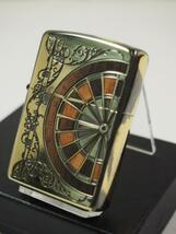 Zippo ダーツボード・Dart Game 真鍮BR（両面）ウッド象嵌Wood_画像1