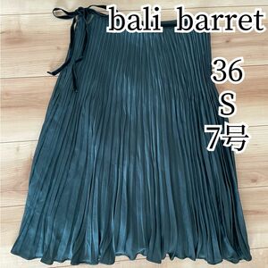 bali barret プリーツスカート 36 S 7号 グリーン ベロアリボン