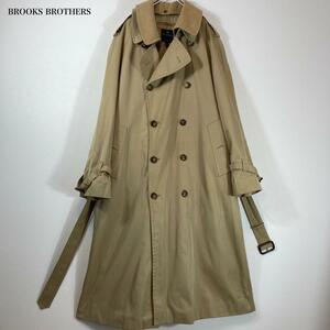 1円〜☆送料無料☆【希少】BROOKS BROTHERS ブルックスブラザーズ カシミヤライナー付 ロング丈トレンチコート 40 アメカジ ヴィンテージ 