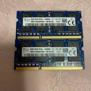 SKhynix DDR3L 1600 2Rx8 PC3L 12800S 8GBX2枚セット(16GB)②