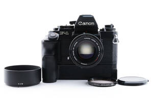 【良級】 Canon New F-1 AEファインダー フィルムカメラ 50 mm f 1.4 SSC レンズセット ワインダー付き #5010