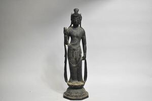 【英】1060 時代 銅仏立像 仏教美術 日本 中国 銅製 銅器 金銅仏 置物 仏像 骨董品 美術品 古美術 時代品 古玩