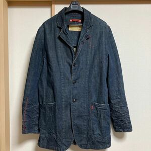 【美品】Levi's redloop リーバイス レッドループ デニムテーラードジャケット ダメージ加工 インディゴ Mサイズ 廃盤