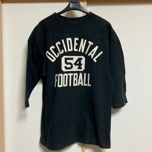 WAREHOUSE ウエアハウス OCCIDENTAL FOOTBALL フットボール 7分袖Tシャツ ブラック Mサイズ