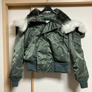 【希少】ALPHA INDUSTRIES アルファ インダストリーズ N-2B フライトジャケット MIL-P-6278G Sサイズ ビンテージ USA製 デッドストック