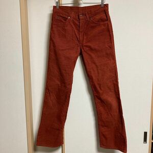 【希少】80s Levi'sリーバイス 517 コーデュロイパンツ 赤茶 W33L32 ブーツカット フレア ビンテージ オールド レアカラー