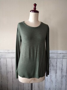 SOFT&SEXY SLUB simple deep green cut and sewn 