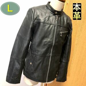  Single Rider's L size rider's jacket original leather Rider's leather jacket original leather leather jacket black leather Jean 