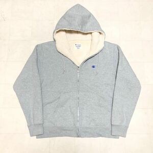 【人気】Champion チャンピオン 裏ボアスウェットパーカー ジップアップ 男性用 メンズ Lサイズ 古着 OF148