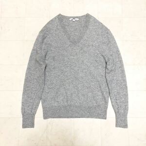 【送料360円】カシミヤ100% UNIQLO ユニクロ Vネックセーター カシミアニット 女性用 レディース Mサイズ 古着 OF130