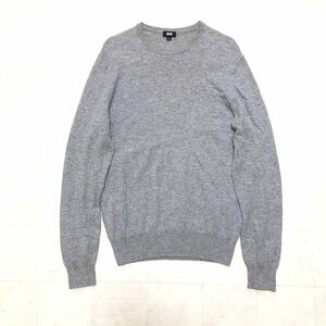 【送料360円】カシミヤ100% UNIQLO ユニクロ カシミヤクルーネックセーター 男性用 メンズ Mサイズ カシミアニット 古着 YE193