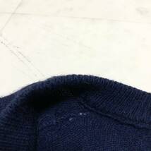 【送料360円】カシミヤ100% CASHMERE Vネックセーター カシミアニット 男性用 メンズ Mサイズ 日本製 ネイビー 古着 OF163_画像6