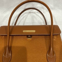 ★BURBERRY★　バーバリー　ハンドバック　レザー　カーフ　キャメル　内ノバチェック_画像5