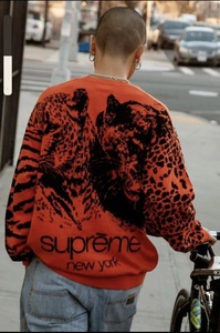 1円〜　Supreme Big Cats Jacquard L/S top XL シュプリーム　セーター　ヒューマンメイド　ナイキ　humanmade 　スニーカー　kith