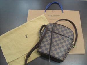 ♪ LOUISVUITTON ルイヴィトン ショルダーバッグ ダミエ イパネマPM N51294 エベヌ 茶 斜め掛け　レザー ショッパー/保護袋付き