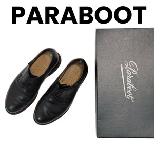 ★超高級箱付 PARABOOT フランス製 パラブーツ レザー 革靴 ドレスシューズ 冠婚葬祭 ブラック UK5 23.5ドBEAMF テーラードジャケットに○