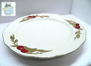 [ world. clay * China porcelain ]. castle production * gold paint plant writing * medium-sized dish * rare *